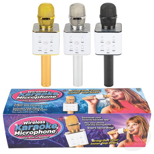 Wireless Bluetooth Karaoke Microphone, 3-in-1 Speaker, Mic, Choose Color