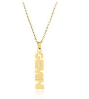 Stainless Steel Gold/Silver Zodiac Constellation Necklace (Gemini, Gold)