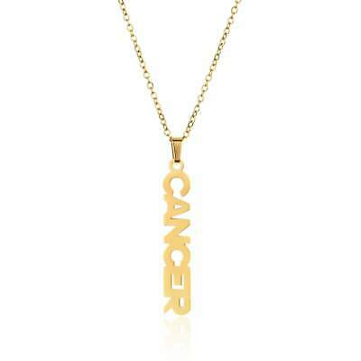 Stainless Steel Gold/Silver Zodiac Constellation Necklace (Cancer, Gold)