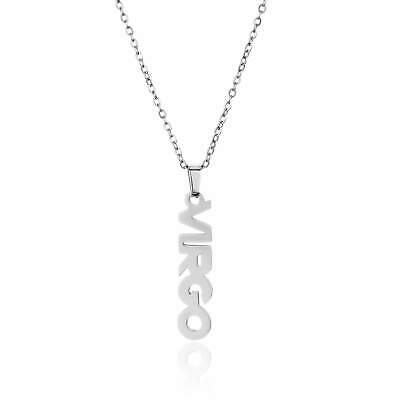 Stainless Steel Gold/Silver Zodiac Constellation Necklace (Silver, Virgo)