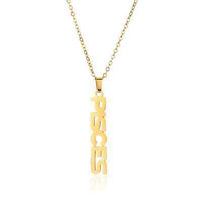 Stainless Steel Gold/Silver Zodiac Constellation Necklace (Gold, Pisces)