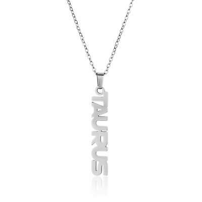 Stainless Steel Gold/Silver Zodiac Constellation Necklace (Silver, Taurus)
