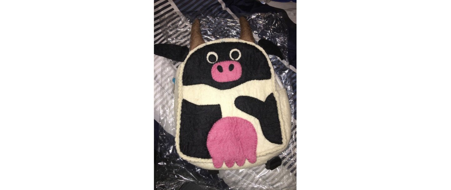 Adorable Cow Themed Back Bag for Toddlers - Soft & Durable