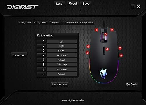 Nightfall NF24 RGB Backlit Gaming Mouse, 8 Programmable Buttons NEW