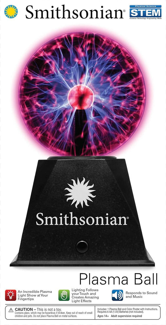 Smithsonian 5" Battery Operated Plasma Ball, Black