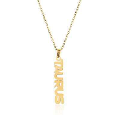 Stainless Steel Gold/Silver Zodiac Constellation Necklace (Taurus, Gold)