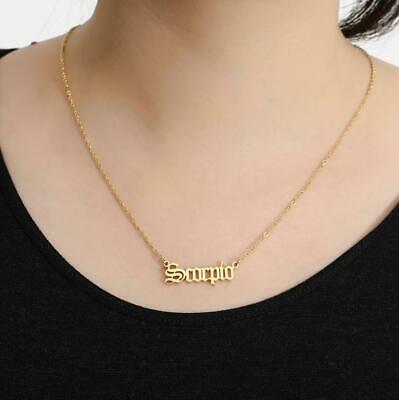 Stainless Steel Gold/Silver Zodiac Constellation Necklace (Libra, Gold)