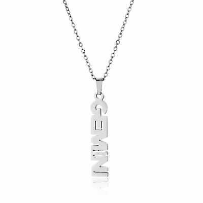 Stainless Steel Gold/Silver Zodiac Constellation Necklace (Silver, Gemini)