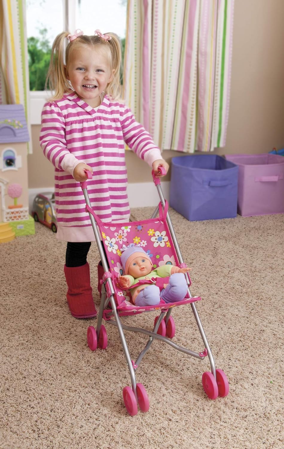 Pink My Sweet Baby Doll Stroller- New