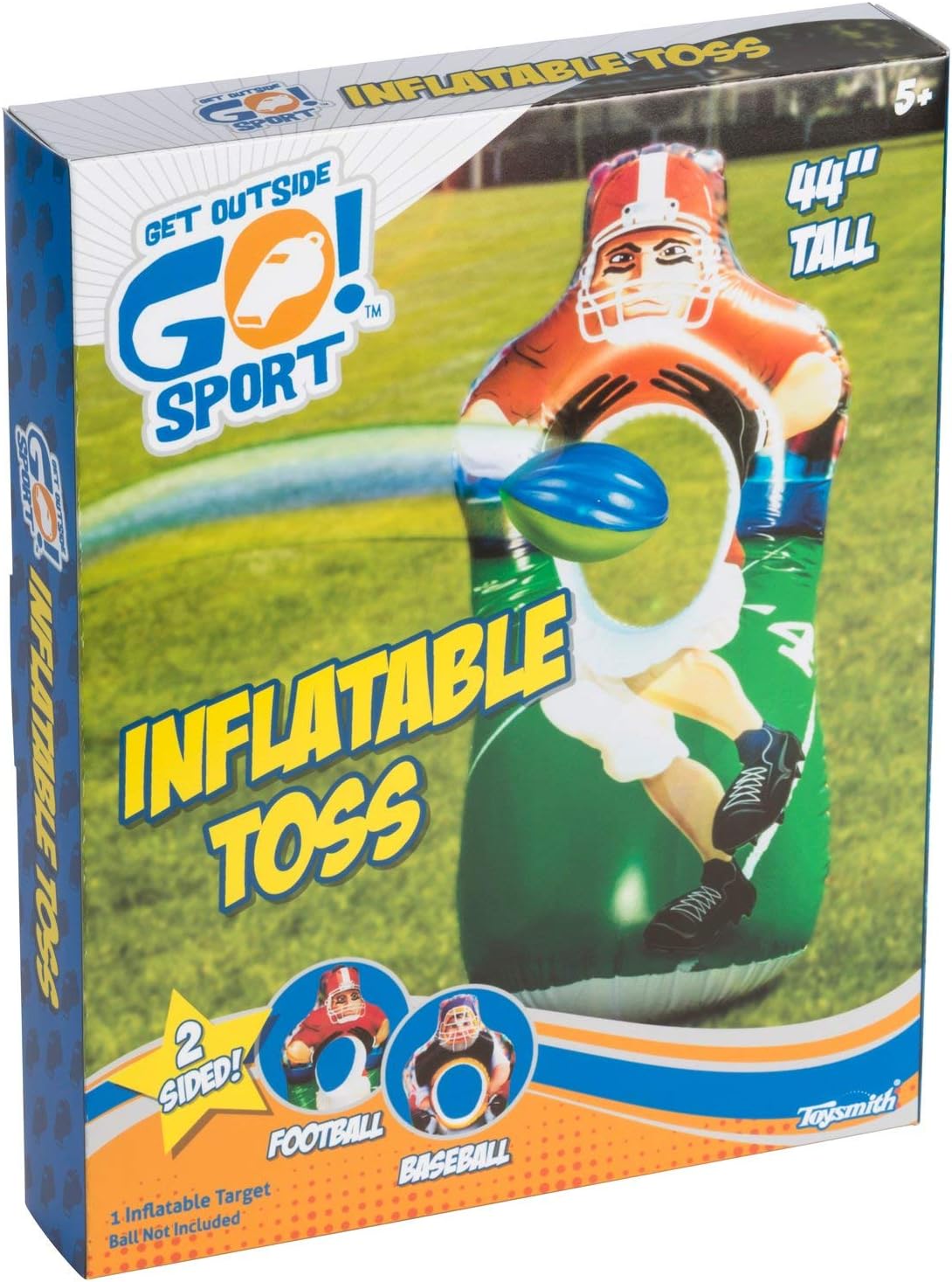 Inflatable Sports Toss Game-Football and Baseball, Multicolor- New