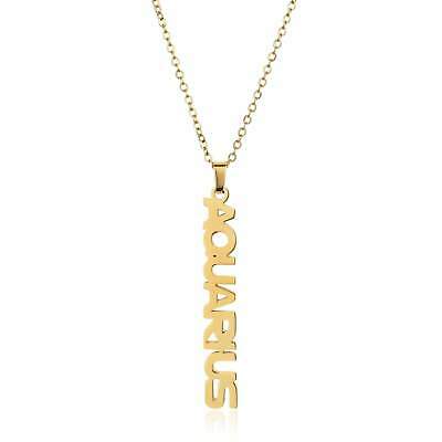 Stainless Steel Gold/Silver Zodiac Constellation Necklace (Gold, Aquarius)