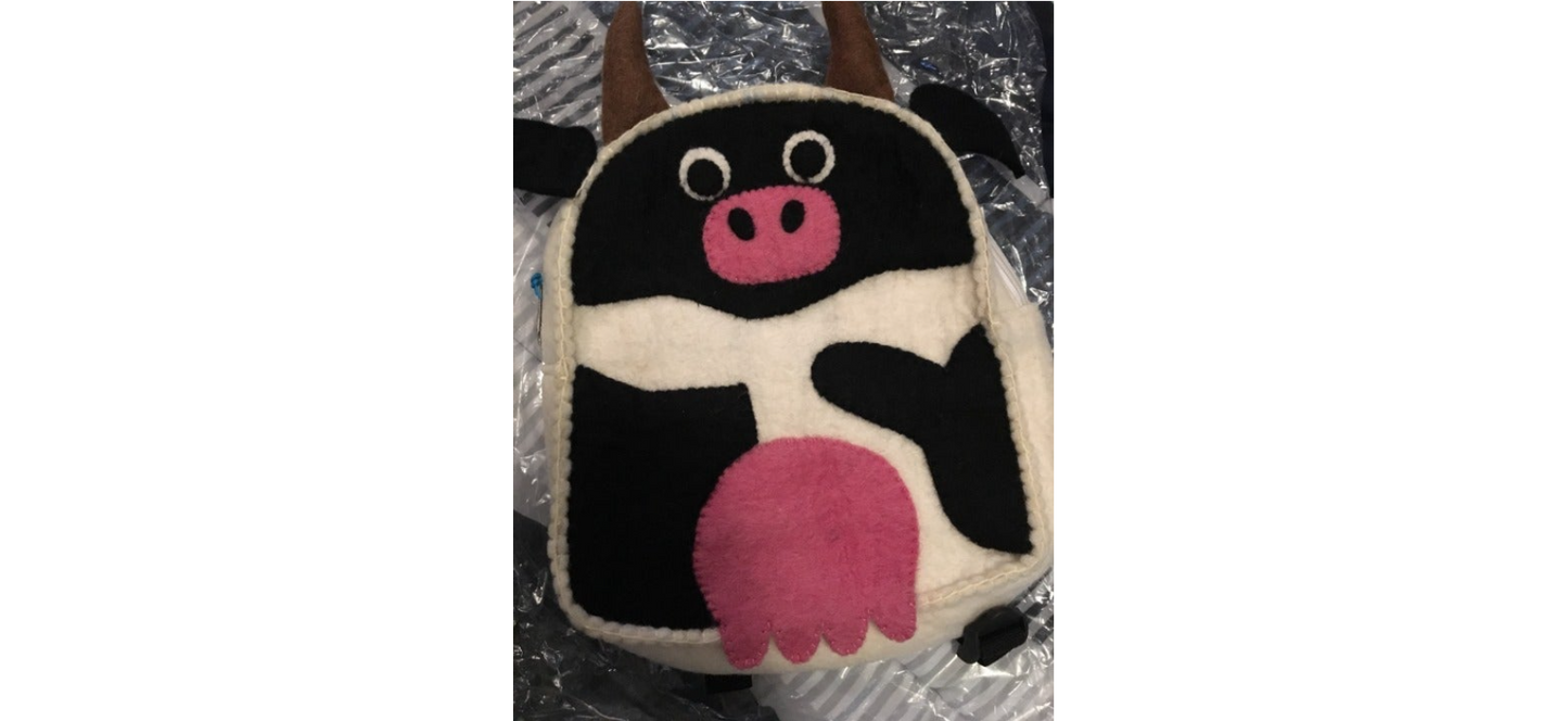 Adorable Cow Themed Back Bag for Toddlers - Soft & Durable