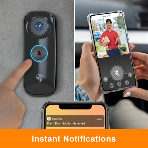 Toucan 2K: Clear  Wide Reach - Pro Wireless Video Doorbell with  and Chime Alert